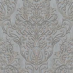 Galerie Wallcoverings Product Code 32605 - City Glam Wallpaper Collection - Grey Gold Colours - Floral Damask Design