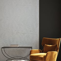 Galerie Wallcoverings Product Code 34005 - Hotel Wallpaper Collection - Grey, White, Cream Colours - Botanical leaves design Design