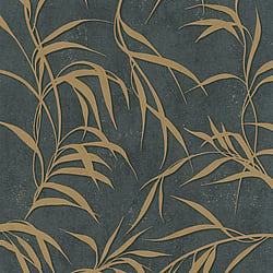 Galerie Wallcoverings Product Code 34289 - Urban Textures Wallpaper Collection - Black  Gold Colours - Leaf Design