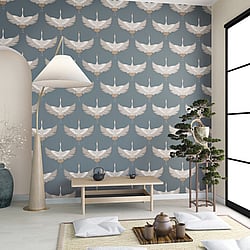 Galerie Wallcoverings Product Code 34531 - Kumano Wallpaper Collection - Blue, Beige Colours - Stork Design