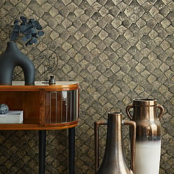 Galerie Wallcoverings Product Code 34909 - Eclectic Wallpaper Collection - Gold Colours - Graphic Design