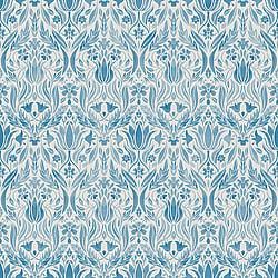 Galerie Wallcoverings Product Code 51019 - Blomstermala Wallpaper Collection - Blue White Colours - Floral Collage Design