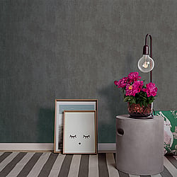 Galerie Wallcoverings Product Code 59313 - The New Textures Wallpaper Collection - Black Grey Colours - Concrete Design