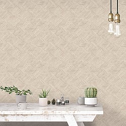 Galerie Wallcoverings Product Code 7358 - Evergreen Wallpaper Collection - Taupe Colours - Grassy Tile Design