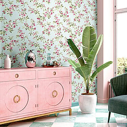 Galerie Wallcoverings Product Code 84006 - Cottage Chic Wallpaper Collection - Tiffany Colours - Ramabe Edra Design