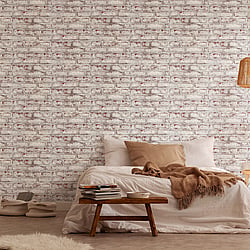 Galerie Wallcoverings Product Code BB51100 - The Bricks And More Wallpaper Collection - Brown Grey White Colours - Coastal Brick Effect Motif Design