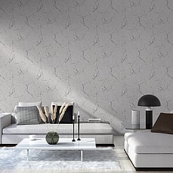 Galerie Wallcoverings Product Code BB51156 - The Bricks And More Wallpaper Collection - Grey Metallic White Colours - Luxurious Marble Motif Design