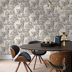 Galerie Wallcoverings Product Code BL22720 - Botanica Wallpaper Collection - Grey Beige Colours - Leopard Design