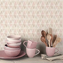 Galerie Wallcoverings Product Code CK36636 - Kitchen Style 3 Wallpaper Collection - Pink Grey Beige Colours - Geo Triangles Design