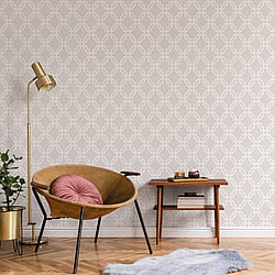 Galerie Wallcoverings Product Code DA23261 - Luxe Wallpaper Collection - White Grey Colours - Luxe Trellis Design