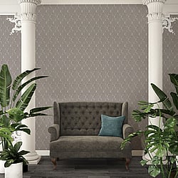 Galerie Wallcoverings Product Code ES31120 - Escape Wallpaper Collection - Taupe, Grey, Black Colours - Trellis Design