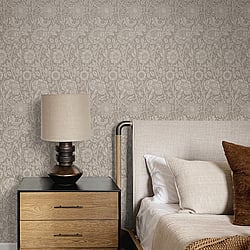 Galerie Wallcoverings Product Code ET12508 - Arts and Crafts Wallpaper Collection - Beige Colours - Tonal Floral Trail Design