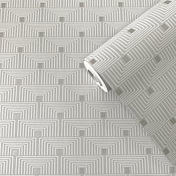 Galerie Wallcoverings Product Code F-PL3002 - Boutique Wallpaper Collection - Silver Grey Colours - Geo Key Design