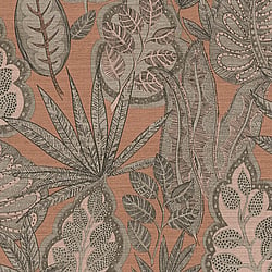 Galerie Wallcoverings Product Code FL61112 - Flourish Wallpaper Collection - Beige/Brown Colours - Grafic Leaves Motif Design