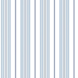 Galerie Wallcoverings Product Code G23064 - Deauville 2 Wallpaper Collection - Sky Blue Navy Blue White Colours - Two Colour Stripe Design