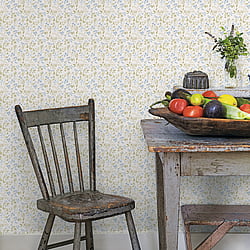 Galerie Wallcoverings Product Code G45455 - Just Kitchens Wallpaper Collection - Blue Green Colours - Spring Leaf Trail Design