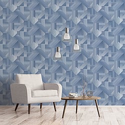 Galerie Wallcoverings Product Code G56624 - Texstyle Wallpaper Collection - Blues Colours - Shape Shifter Design