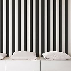 Galerie Wallcoverings Product Code G67521 - Just Kitchens Wallpaper Collection - Black Colours - Awning Stripe Design