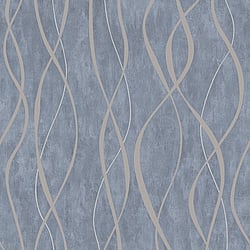 Galerie Wallcoverings Product Code G67720 - Special FX 2 Wallpaper Collection - Blue Silver Grey Colours - Glitter Ribbons Design