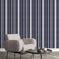 Galerie Wallcoverings Product Code G68056 - Smart Stripes 3 Wallpaper Collection - Navy, Blues Colours - Casual Stripe Design