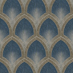 Galerie Wallcoverings Product Code G68083 - Special FX 2 Wallpaper Collection - Navy, Taupe Colours - Nouveau Scallop Design