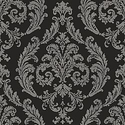 Galerie Wallcoverings Product Code G68676 - Palazzo 2 Wallpaper Collection - Black,Silver Grey Colours - Silk Damask Design