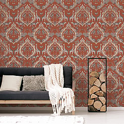 Galerie Wallcoverings Product Code G78312 - Bazaar Wallpaper Collection - Rust Colours - Menagerie Design