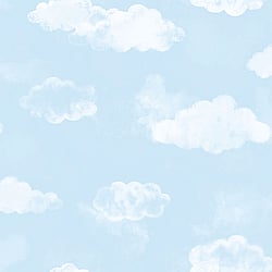 Galerie Wallcoverings Product Code G78359 - Tiny Tots 2 Wallpaper Collection - Sky Blue Colours - Cloud Design