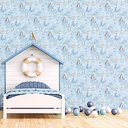 Galerie Wallcoverings Product Code G78388 - Tiny Tots 2 Wallpaper Collection - Blues Purple Glitter Colours - Mermaids Design