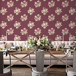 Galerie Wallcoverings Product Code G78496 - Secret Garden Wallpaper Collection -  Classic Bouquet Design