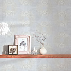 Galerie Wallcoverings Product Code HO20031 - Home Wallpaper Collection - Grey White Colours - Circles Motif Design