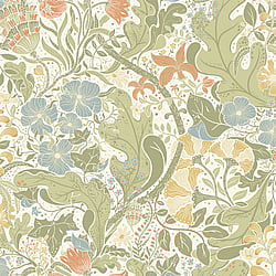 Galerie Wallcoverings Product Code S83101 - Sommarang Wallpaper Collection - Beige Colours - Swedish Flowers and Leaves Design