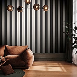 Galerie Wallcoverings Product Code SS21233 - Style Sisters Classic Wallpaper Collection -  Medium Stripe Black Design