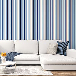 Galerie Wallcoverings Product Code ST36911 - Simply Stripes 3 Wallpaper Collection - Navy Blue Colours - Step Stripe Design