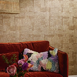 Galerie Wallcoverings Product Code WH30185 - Welcome Home Wallpaper Collection - Gold Colours - Squares on Squares Design