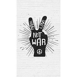 Galerie Wallcoverings Product Code WH45198M - Welcome Home Murals Wallpaper Collection - Black, White Colours - Make Love, Not War Design
