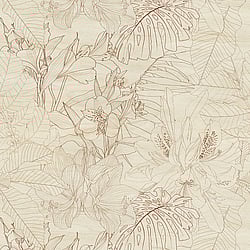 Galerie Wallcoverings Product Code WH45252M - Welcome Home Murals Wallpaper Collection - Beige, Brown, Cream Colours - Delicate Botanical Sketch Design