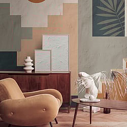 Galerie Wallcoverings Product Code WH45261M - Welcome Home Murals Wallpaper Collection - Blue, Cream, Orange Colours - Modern Mediterranean Steps Design