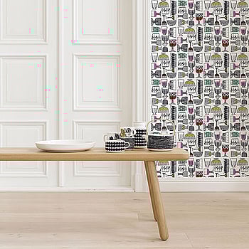 Galerie Wallcoverings Product Code 14100 - Marimekko Essentials Wallpaper Collection - White Black Pink Red Yellow Green Blue Colours -  