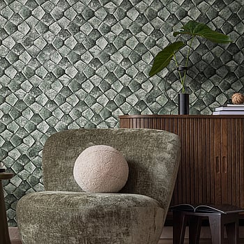 Galerie Wallcoverings Product Code 34933 - Eclectic Wallpaper Collection - Green/Grey Colours -  