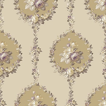 Galerie Wallcoverings Product Code 3907 - Italian Damasks 3 Wallpaper Collection - Purple Beige Gold Colours -  