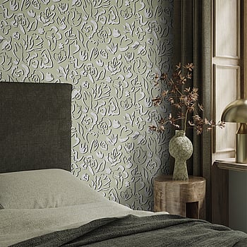 Galerie Wallcoverings Product Code 65328 - Salt Wallpaper Collection - Sage Colours -  
