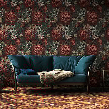 Galerie Wallcoverings Product Code BW51000 - Blooming Wild Wallpaper Collection - Green Red Colours -  