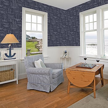 Galerie Wallcoverings Product Code G23326 - Deauville 2 Wallpaper Collection - Navy Blue White Colours -  