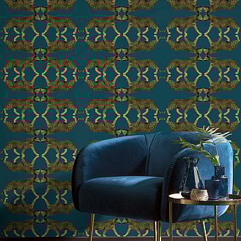 Galerie Wallcoverings Product Code NHW1034 - Enchanted Wallpaper Collection - Teal Gold Colours -  