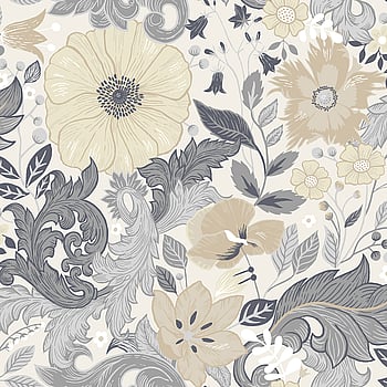 Galerie Wallcoverings Product Code S13106 - Sommarang Wallpaper Collection - White Grey Colours -  